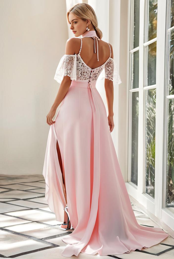 sleeveless v back tulle high low sequin appliques evening dresses 133569