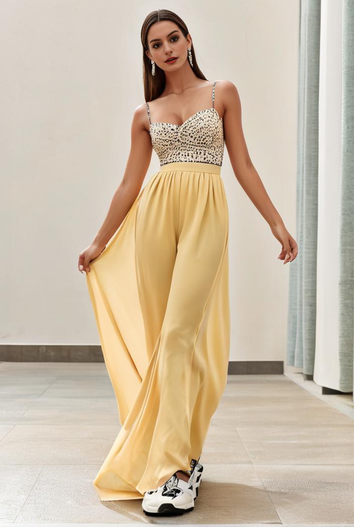 sleeveless v back tulle high low sequin appliques evening dresses 133587