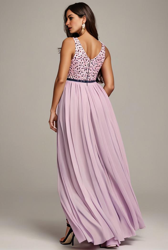 sleeveless v back tulle high low sequin appliques evening dresses 133618