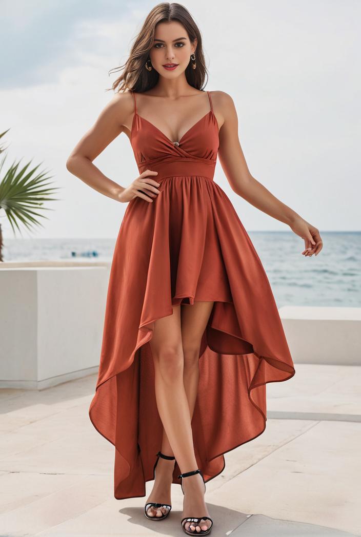sleeveless v back tulle high low sequin appliques evening dresses 133624