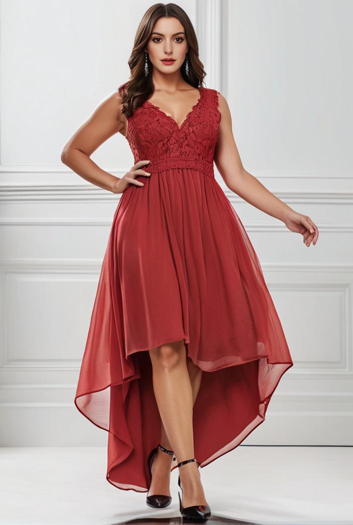 sleeveless v back tulle high low sequin appliques evening dresses 133626