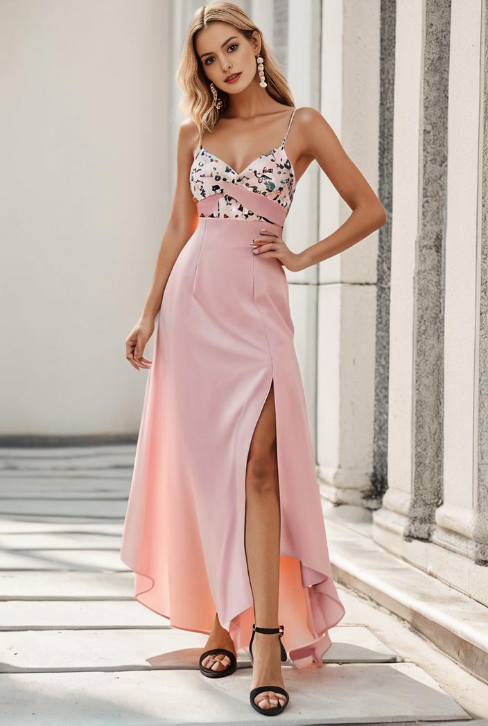 sleeveless v back tulle high low sequin appliques evening dresses 133637