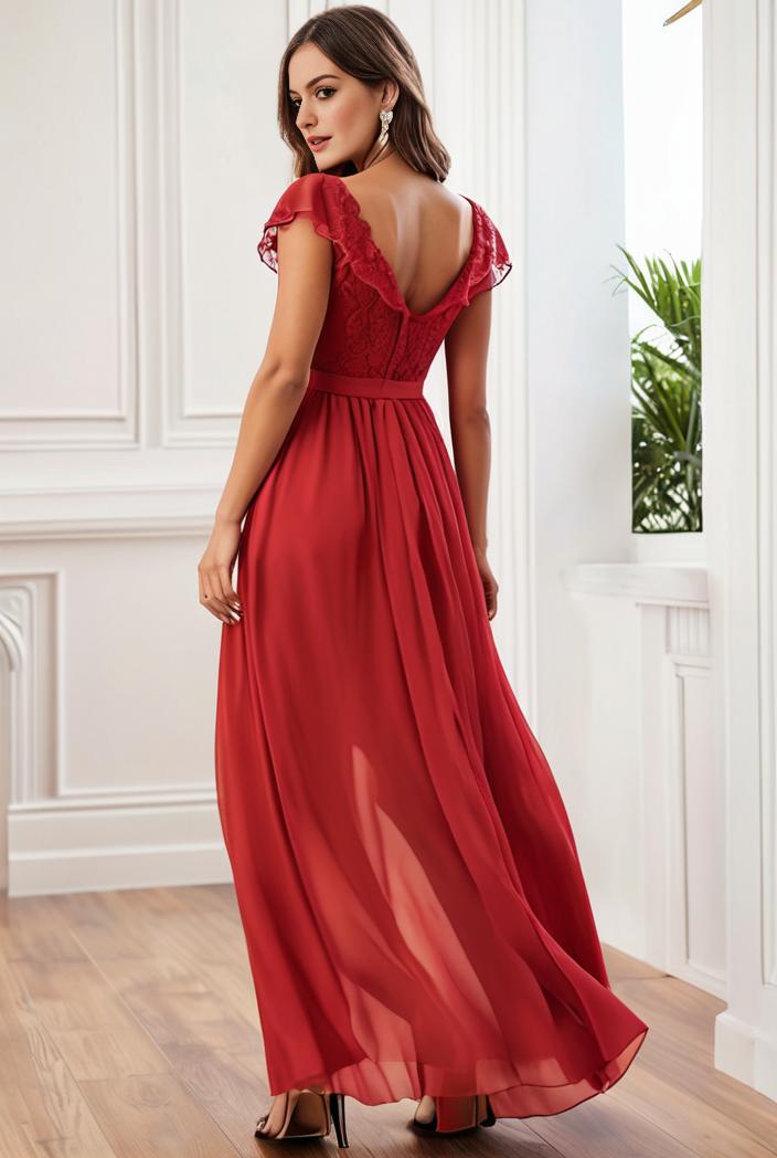 sleeveless v back tulle high low sequin appliques evening dresses 133642