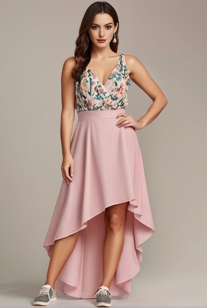 sleeveless v back tulle high low sequin appliques evening dresses 133647
