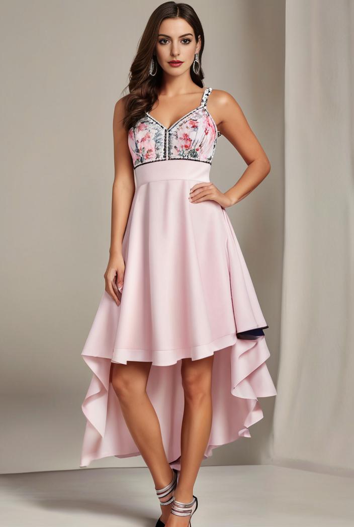 sleeveless v back tulle high low sequin appliques evening dresses 133649