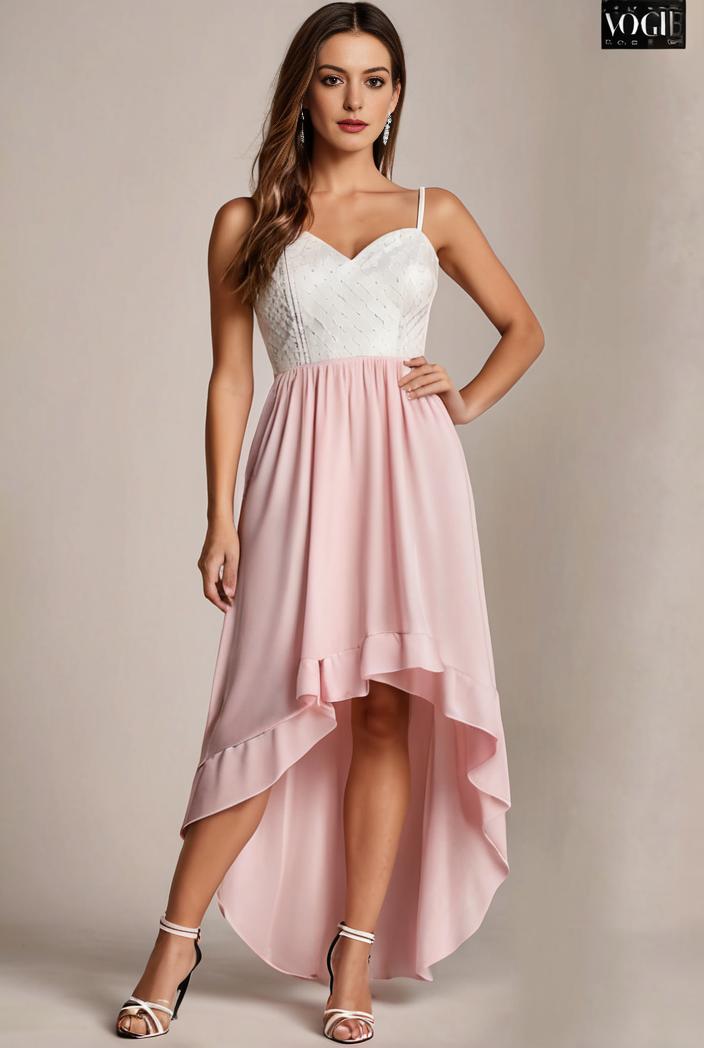 sleeveless v back tulle high low sequin appliques evening dresses 133652