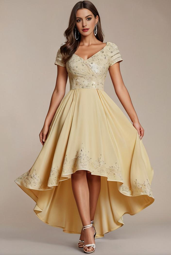 sleeveless v back tulle high low sequin appliques evening dresses 133694