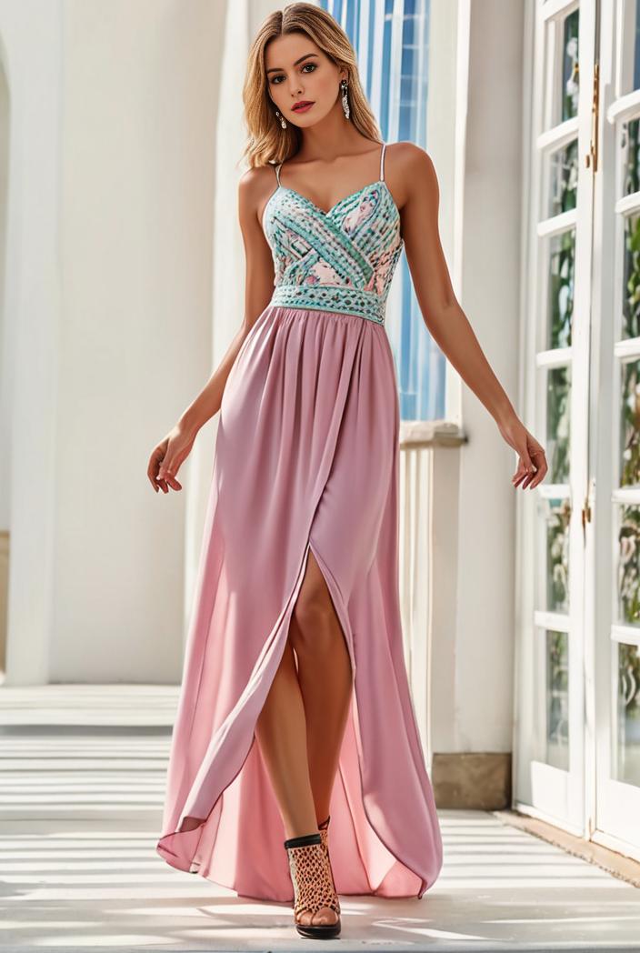sleeveless v back tulle high low sequin appliques evening dresses 133719