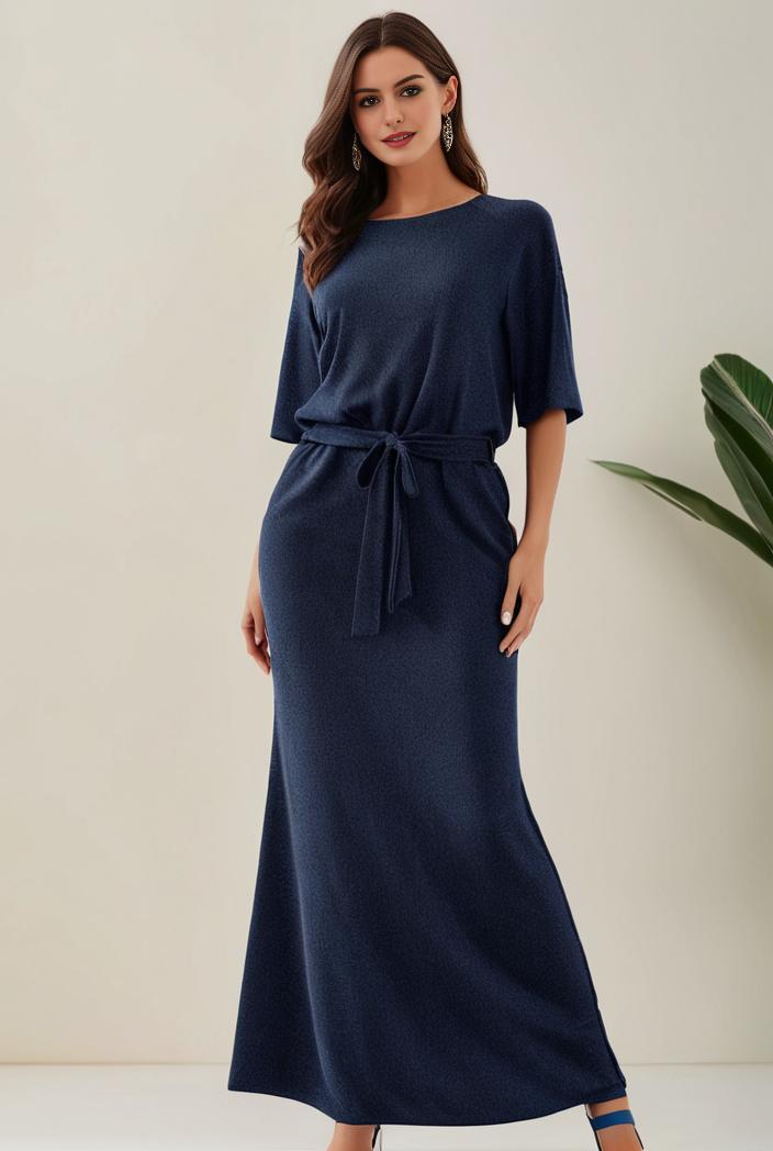 3 4 sleeve bodycon plunging back sequin evening dress 137501