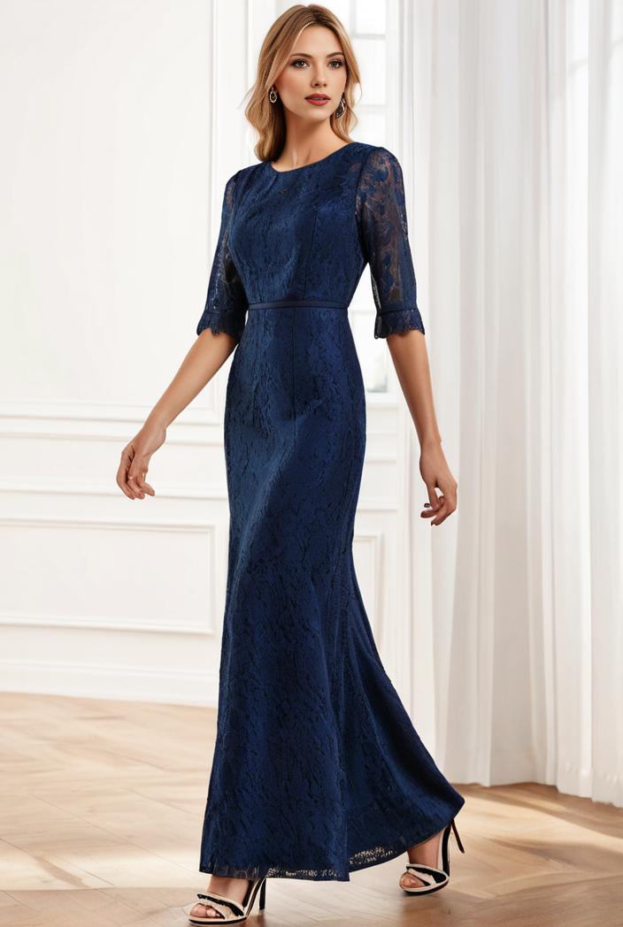 3 4 sleeve bodycon plunging back sequin evening dress 118071