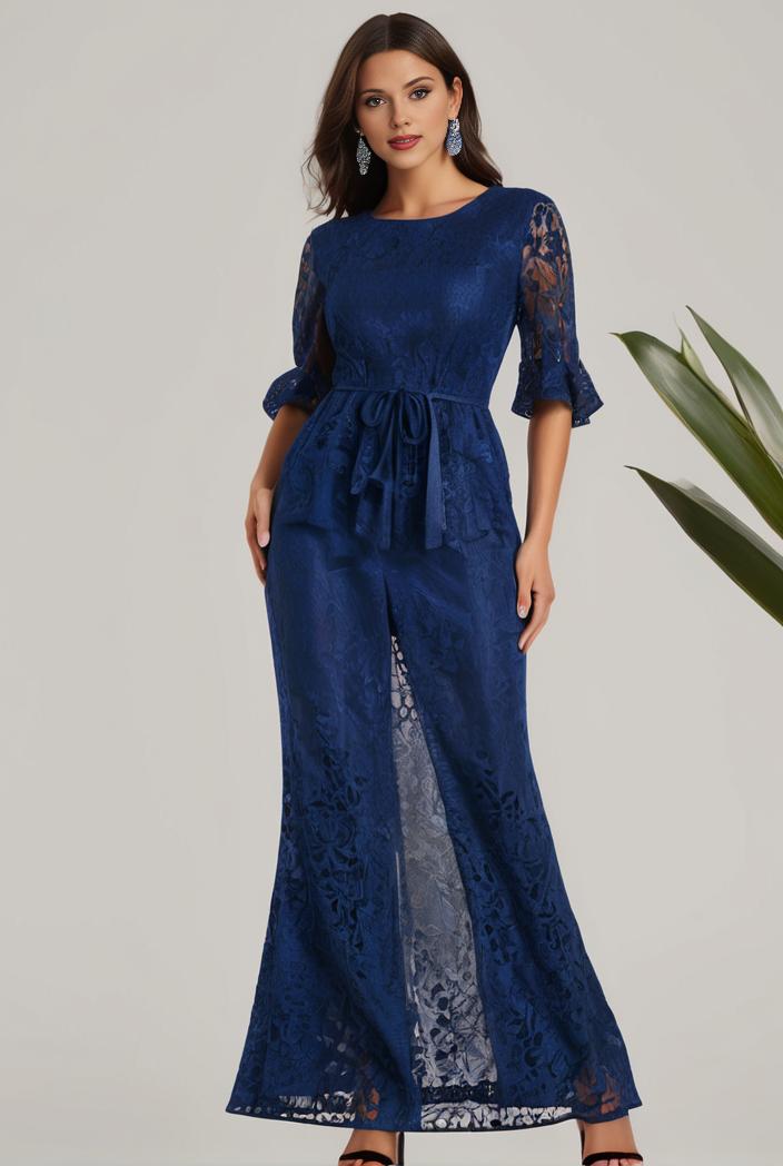 3 4 sleeve bodycon plunging back sequin evening dress 118080