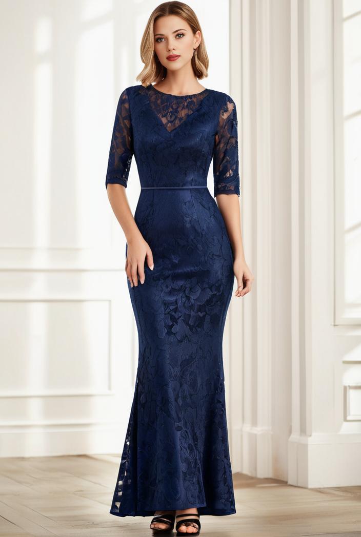 3 4 sleeve bodycon plunging back sequin evening dress 118098