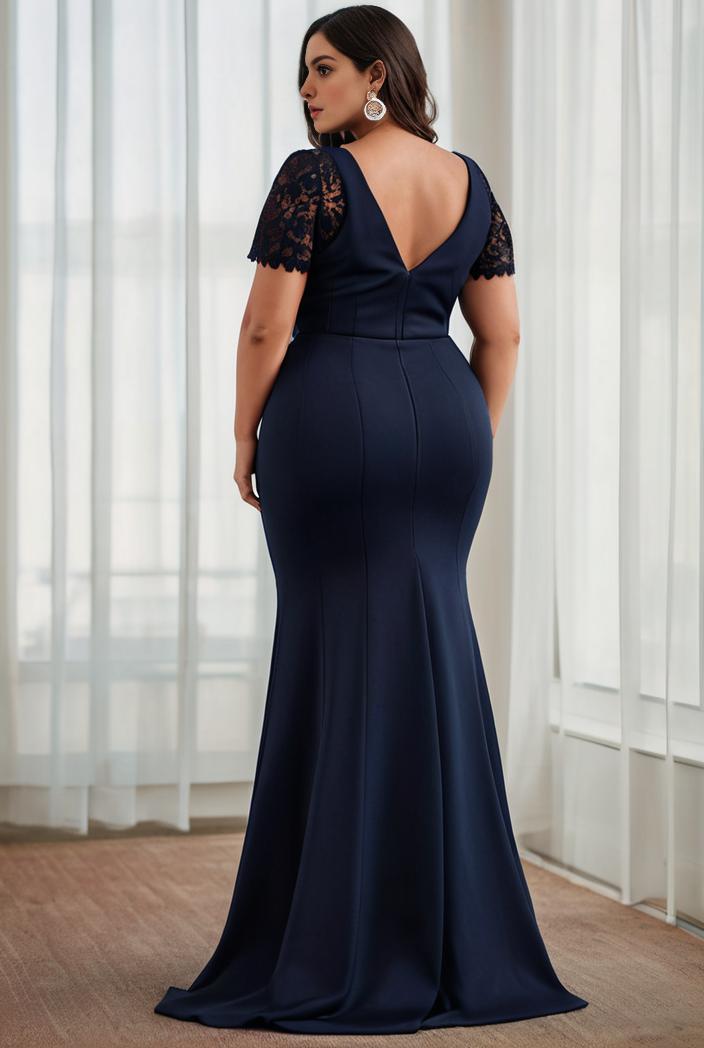 deep v neck sequin short sleeve high side front slit mother of the bride dress 139181