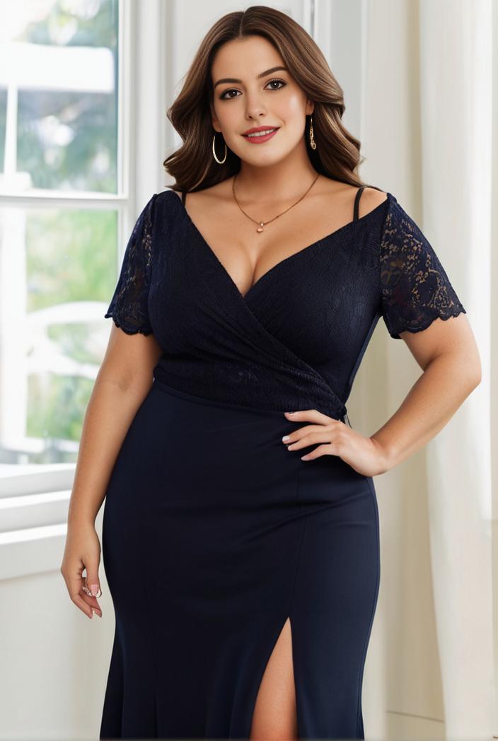 deep v neck sequin short sleeve high side front slit mother of the bride dress 139192