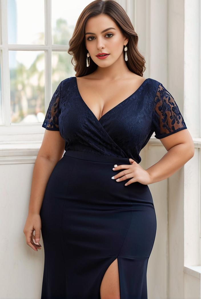 deep v neck sequin short sleeve high side front slit mother of the bride dress 139195