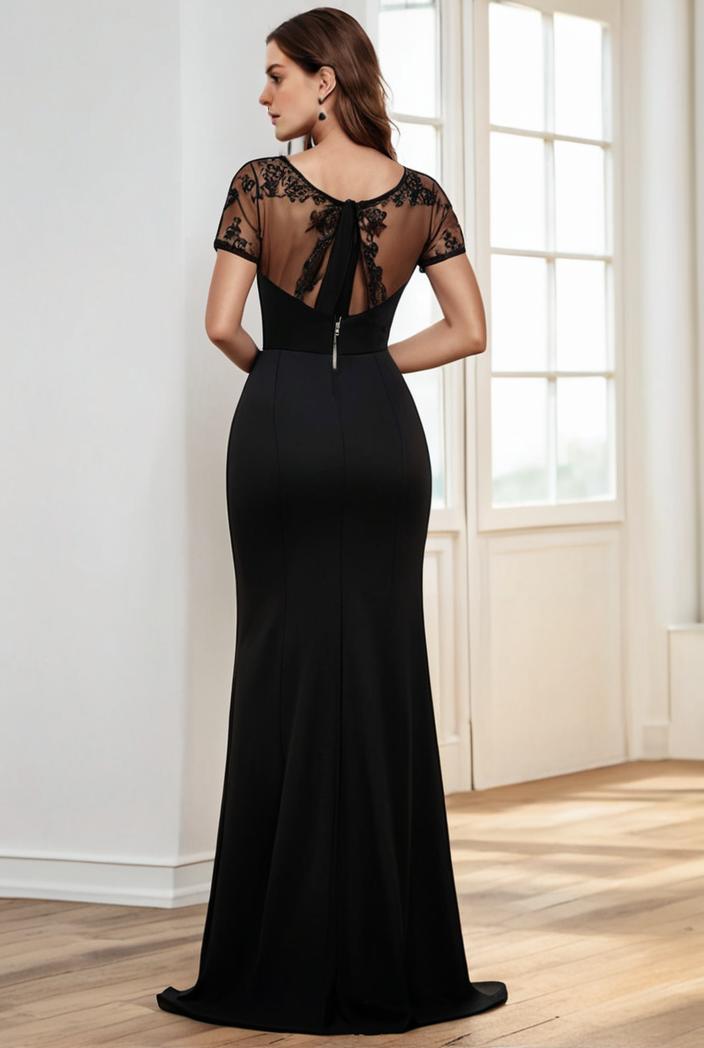 deep v neck sequin short sleeve high side front slit mother of the bride dress 139215