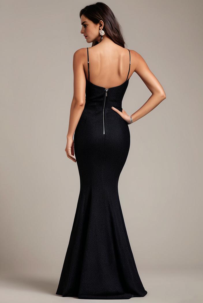 glitter spaghetti strap u veck open back bodycon stretchy evening dress 142678