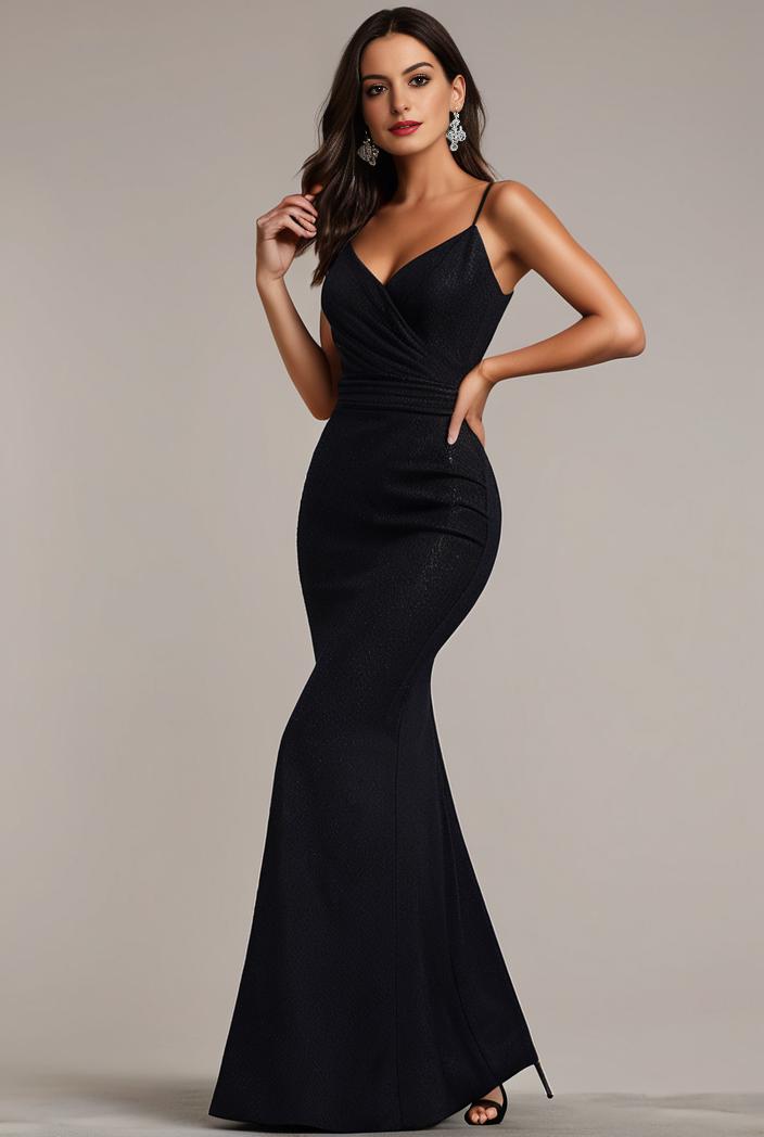glitter spaghetti strap u veck open back bodycon stretchy evening dress 142704