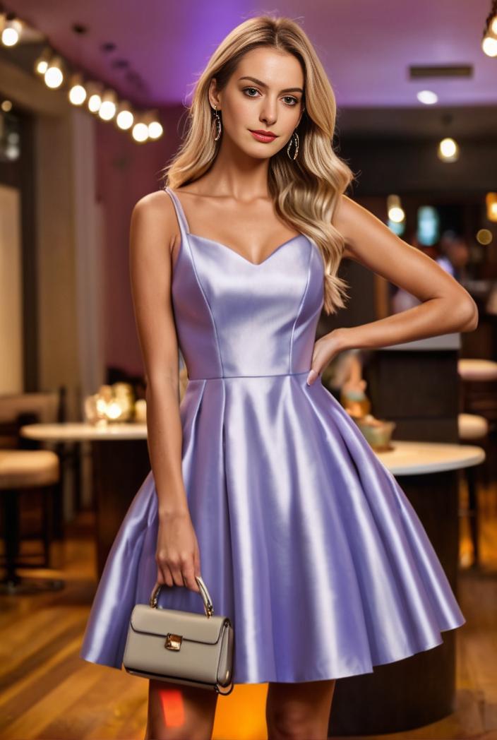 pleated satin a line double spaghetti strap v neck homecoming dress 144694