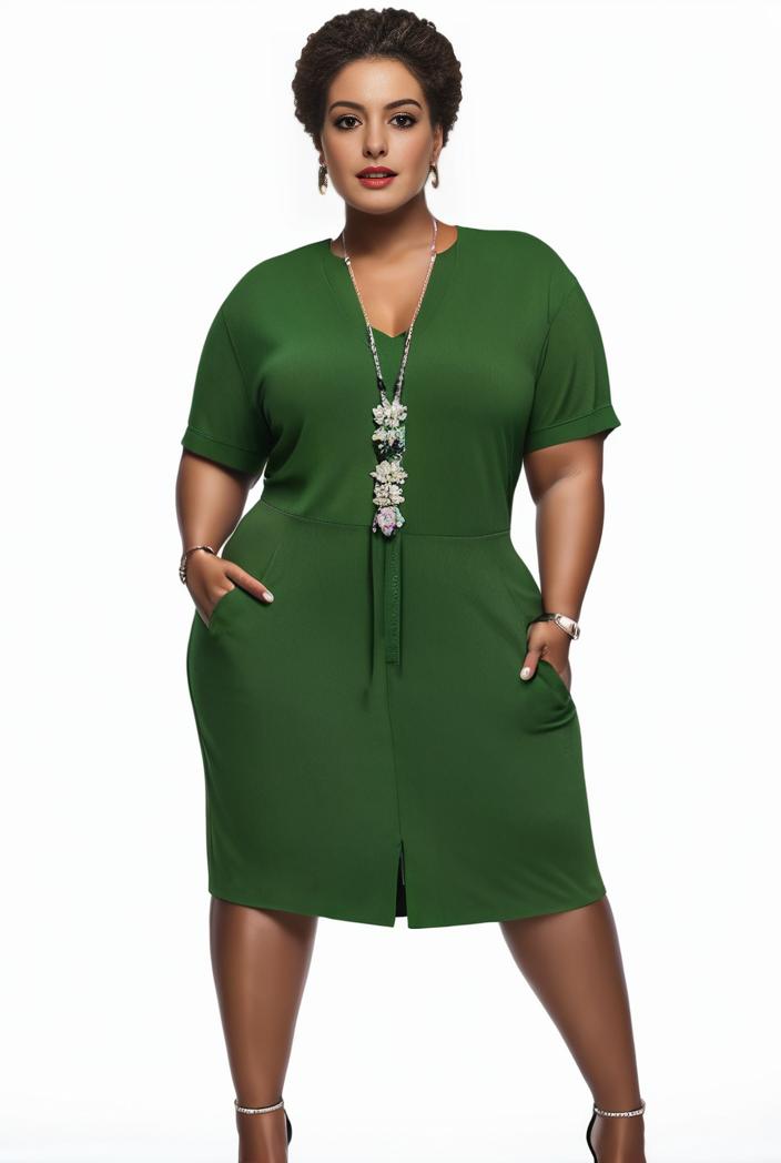 plus size faith letter print short sleeve midi dress with pockets women s plus slight stretch casual dress 147544