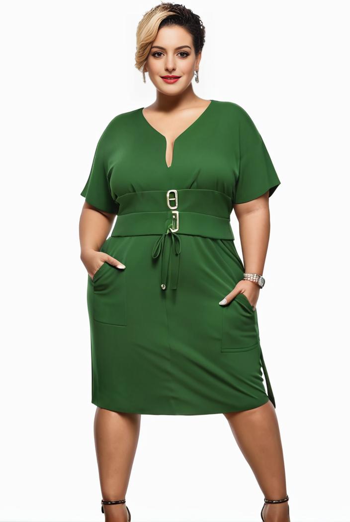 plus size faith letter print short sleeve midi dress with pockets women s plus slight stretch casual dress 147546