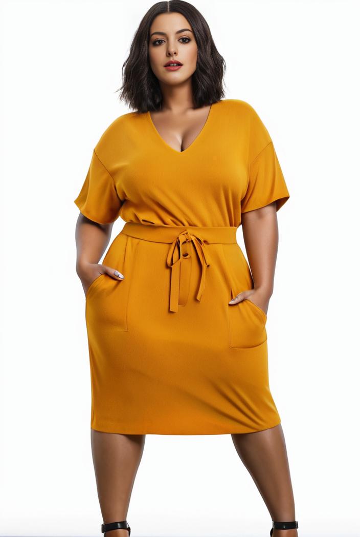 plus size faith letter print short sleeve midi dress with pockets women s plus slight stretch casual dress 147554