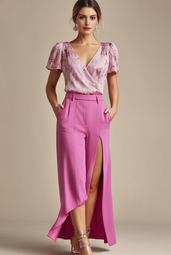 plus size front slit short sleeve with sequin mother of the bride dress 147945