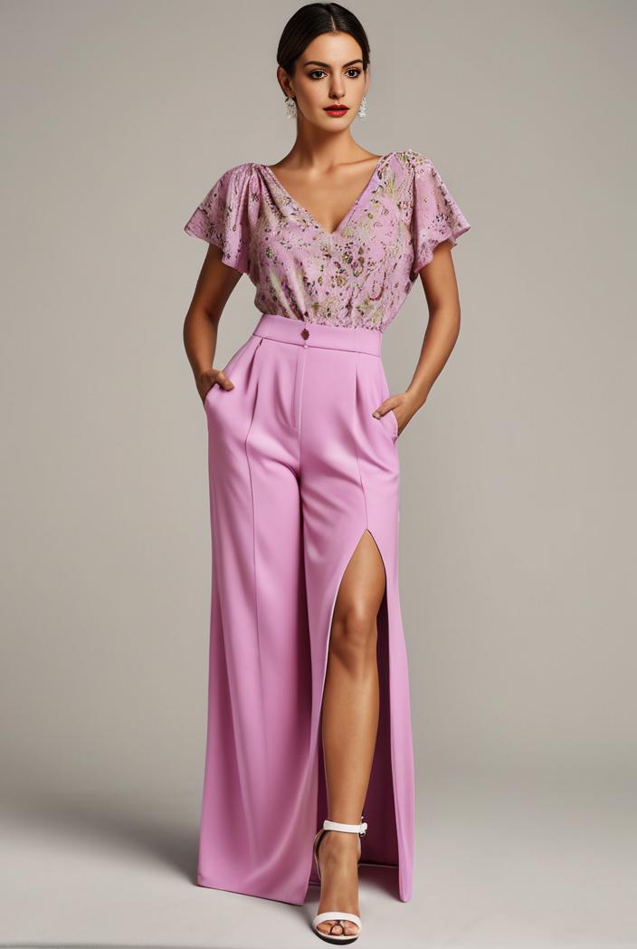 plus size front slit short sleeve with sequin mother of the bride dress 147970
