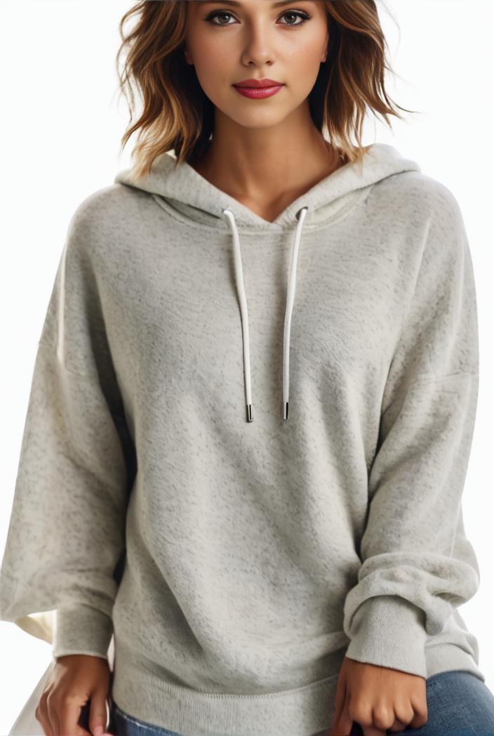 plus size casual hoodie women s plus solid ribbed long sleeve slight stretch hoodie drawstring sweatshirt 126229