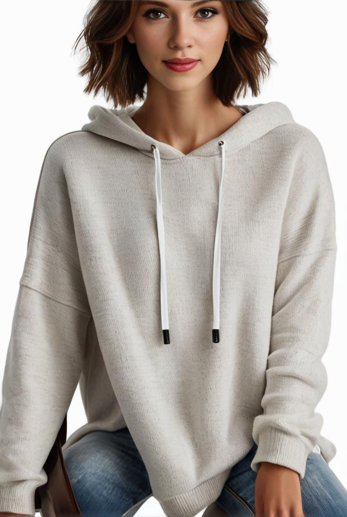 plus size casual hoodie women s plus solid ribbed long sleeve slight stretch hoodie drawstring sweatshirt 126230