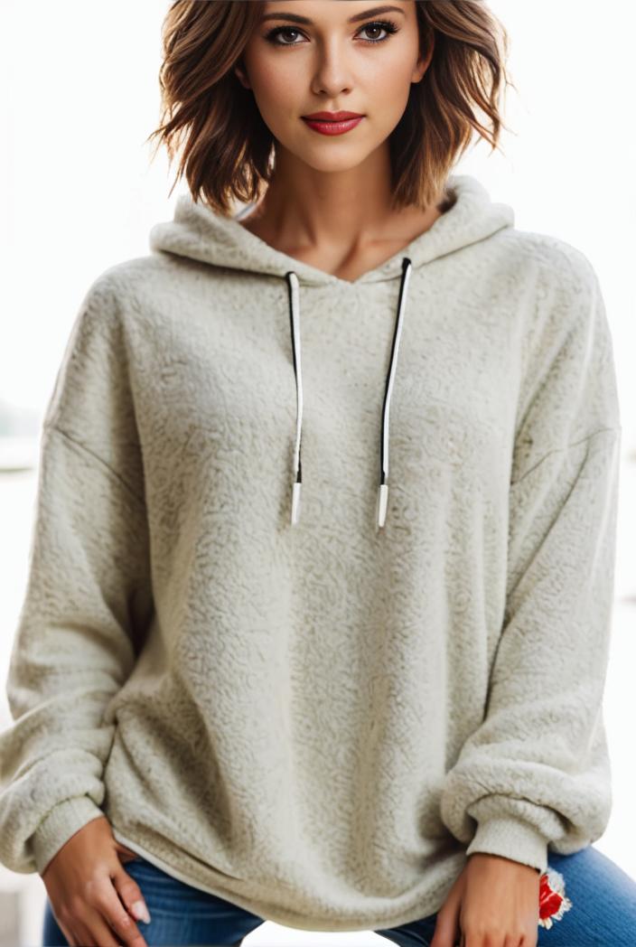plus size casual hoodie women s plus solid ribbed long sleeve slight stretch hoodie drawstring sweatshirt 126231