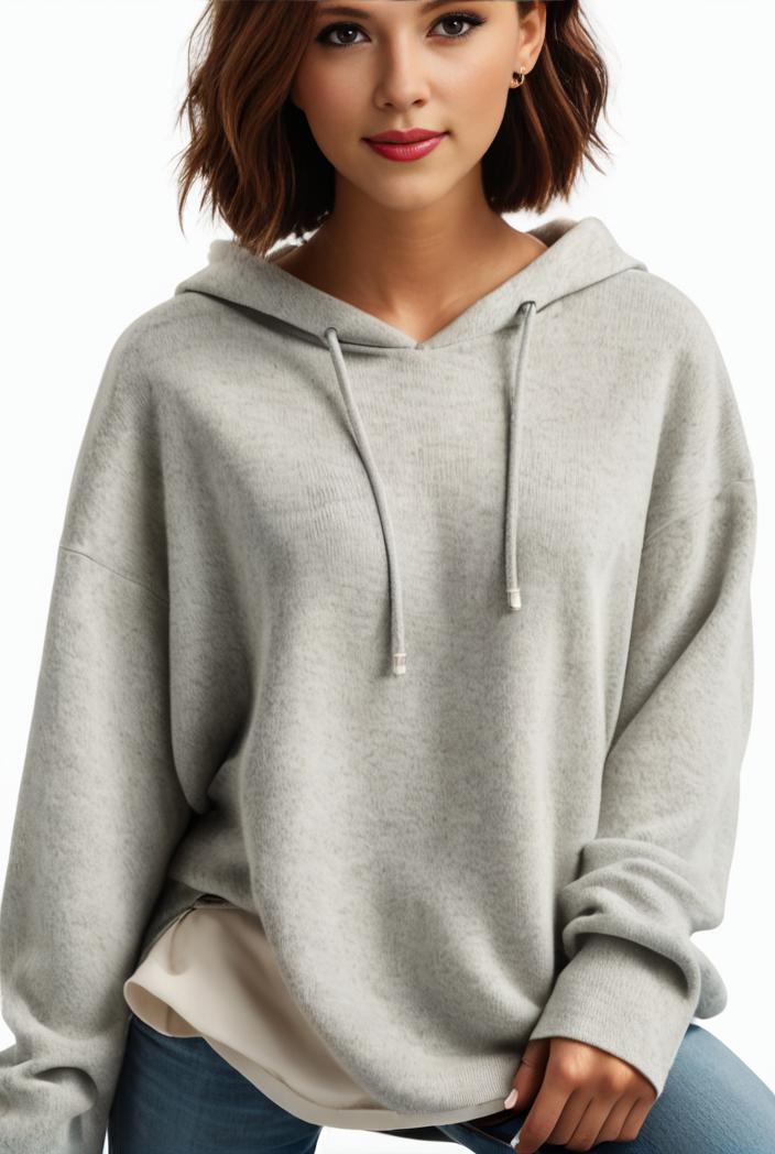 plus size casual hoodie women s plus solid ribbed long sleeve slight stretch hoodie drawstring sweatshirt 126234