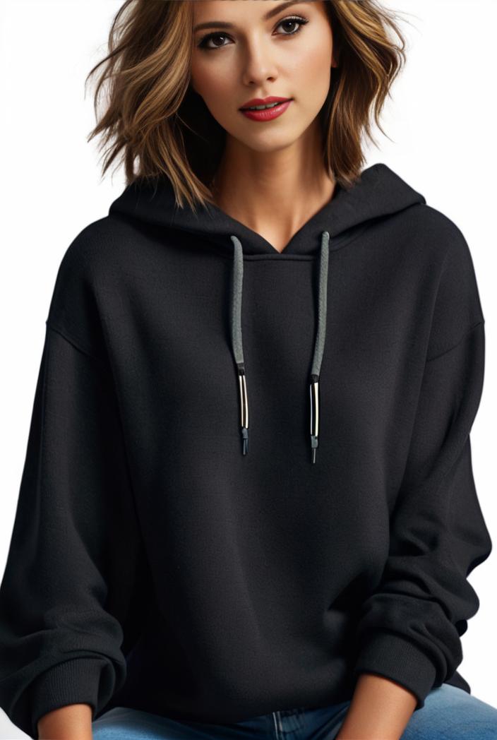 plus size casual hoodie women s plus solid ribbed long sleeve slight stretch hoodie drawstring sweatshirt 126236