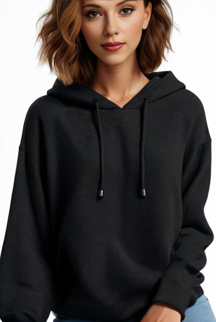 plus size casual hoodie women s plus solid ribbed long sleeve slight stretch hoodie drawstring sweatshirt 126242