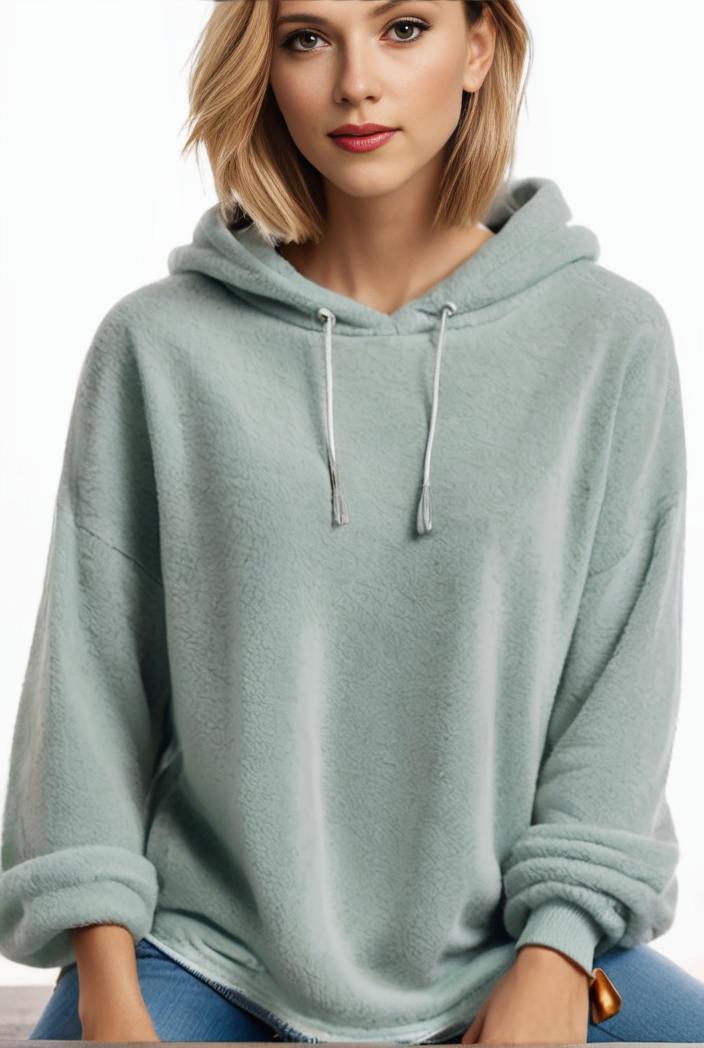 plus size casual hoodie women s plus solid ribbed long sleeve slight stretch hoodie drawstring sweatshirt 126255