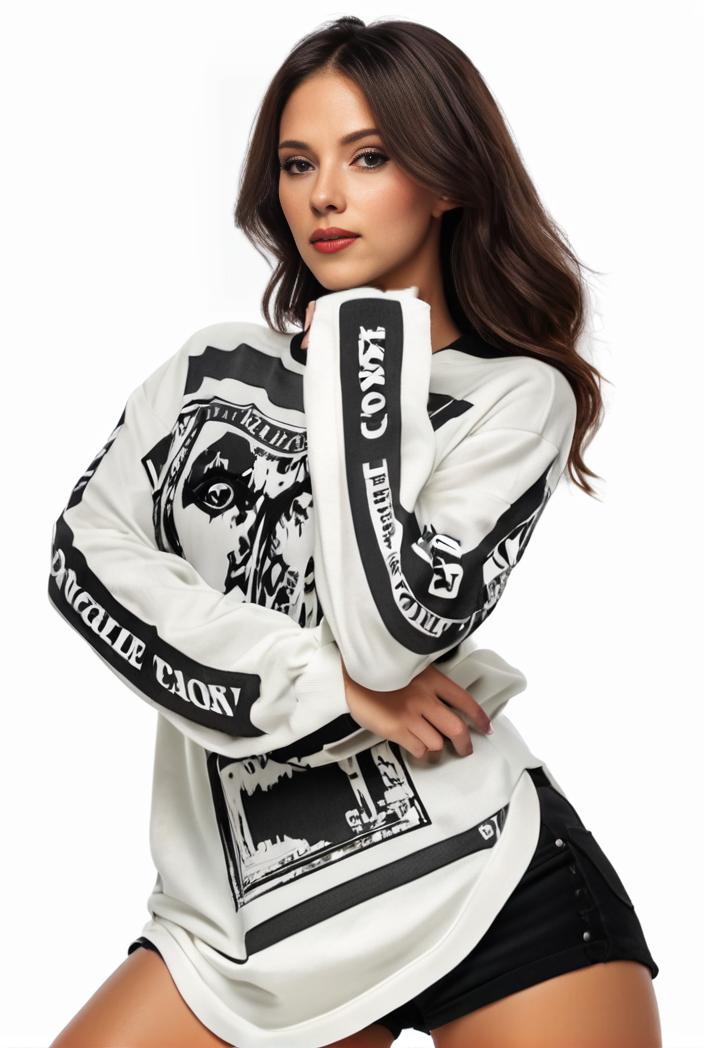 plus size casual sweatshirt women s plus graphic letter print long sleeve round neck slight stretch sweatshirt 126303