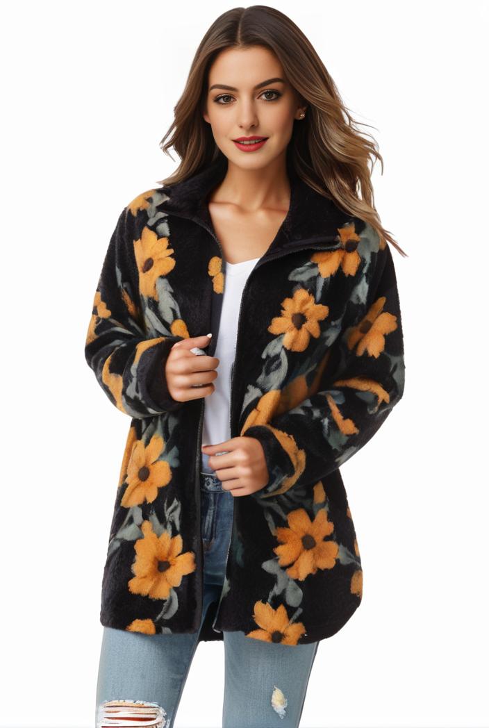 plus size halloween coat women s pus allover cat pumpkin print long sleeve open front medium stretch cardigan overcoat 104765