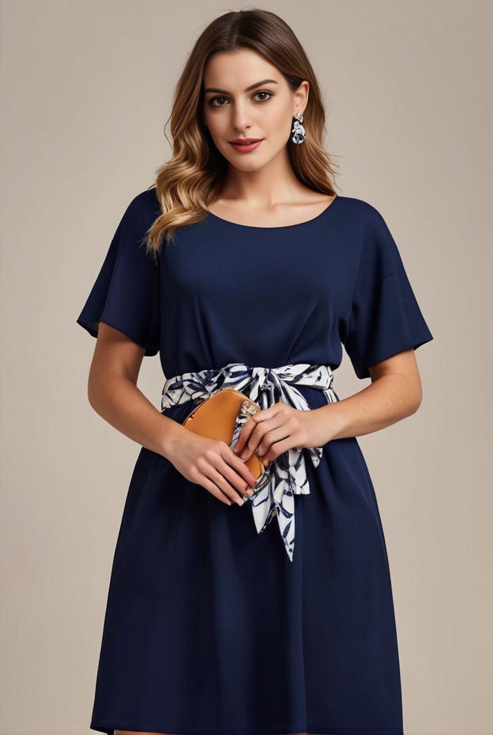 plus size simple chiffon pleated a line round neckline bridesmaid dress 149806