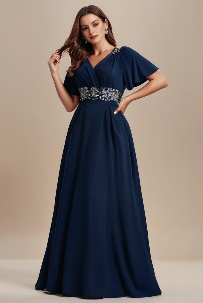 plus size simple chiffon pleated a line round neckline bridesmaid dress 149850