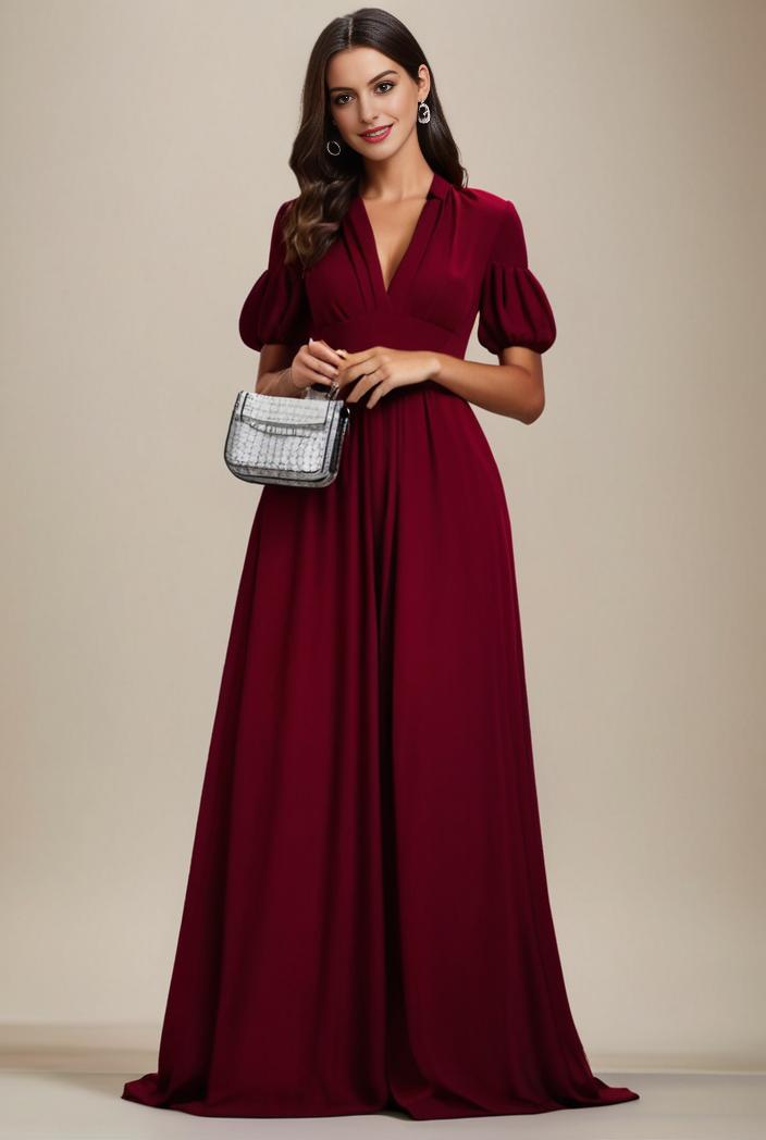 plus size simple chiffon pleated a line round neckline bridesmaid dress 149860