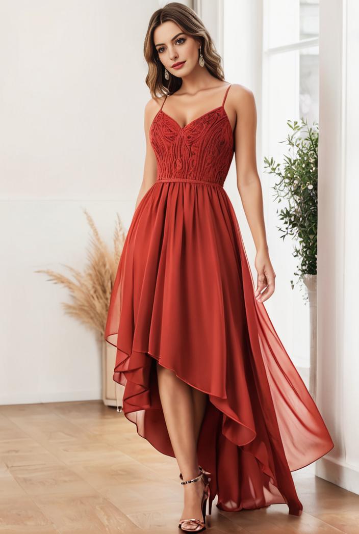 sleeveless v back tulle high low sequin appliques evening dresses 110660