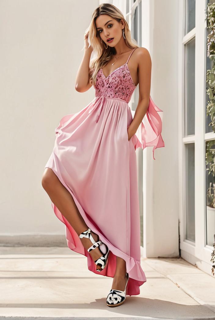 sleeveless v back tulle high low sequin appliques evening dresses 110663