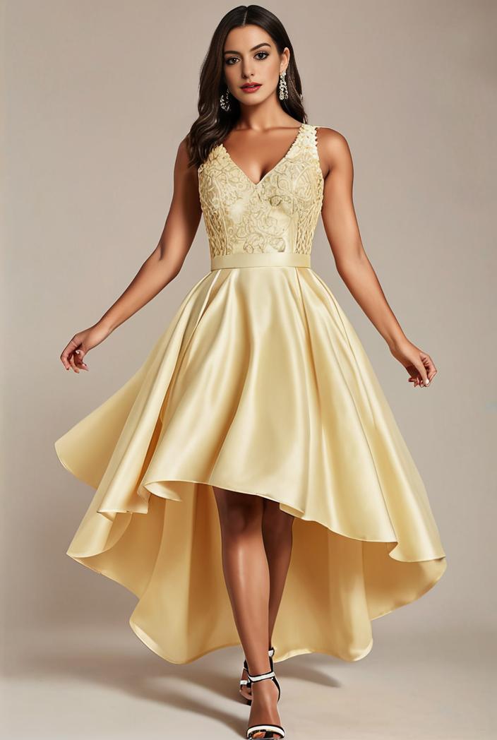 sleeveless v back tulle high low sequin appliques evening dresses 110685