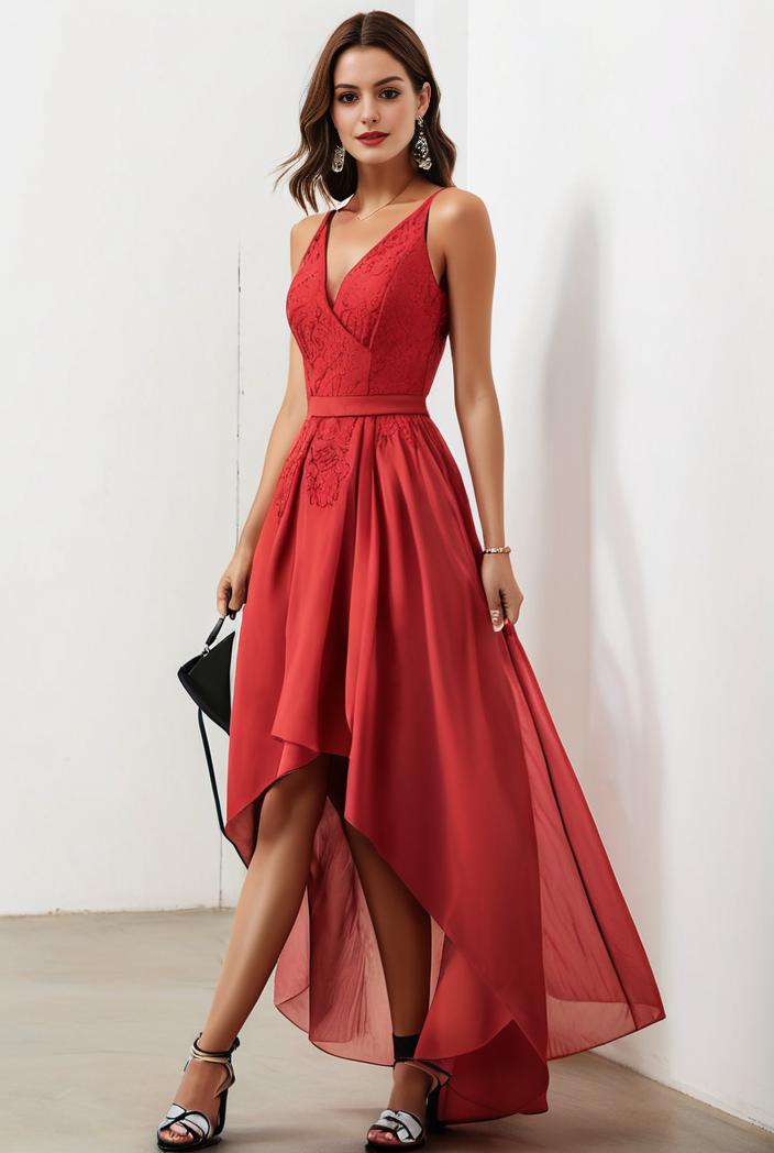 sleeveless v back tulle high low sequin appliques evening dresses 110720