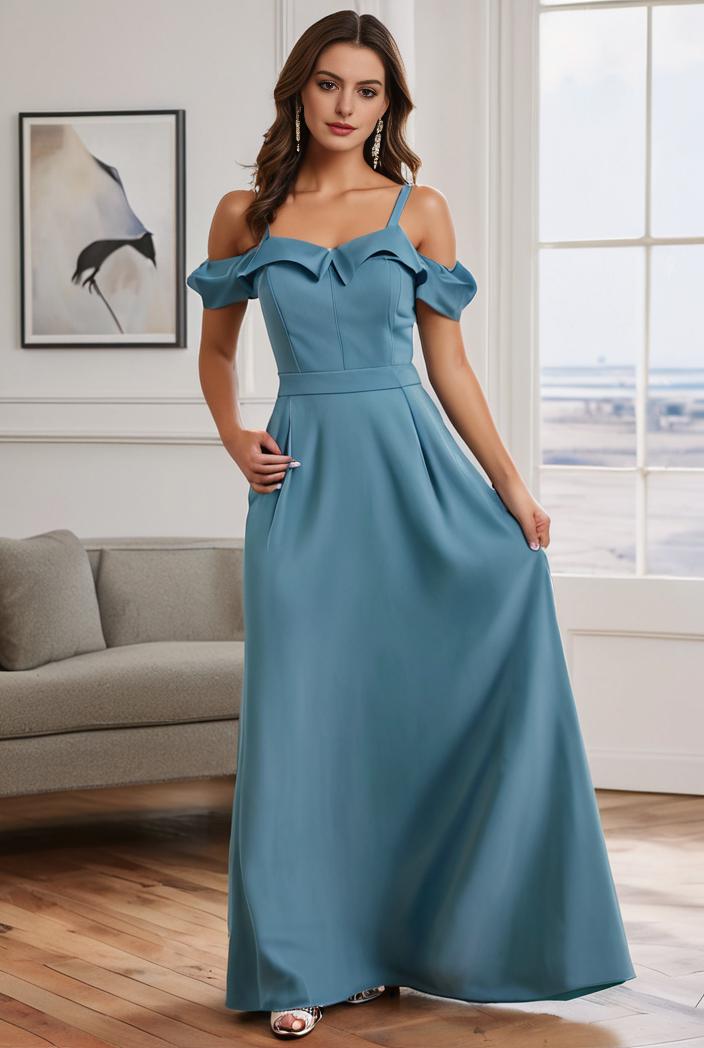 off shoulder spaghetti strap a line maternity dress 121265