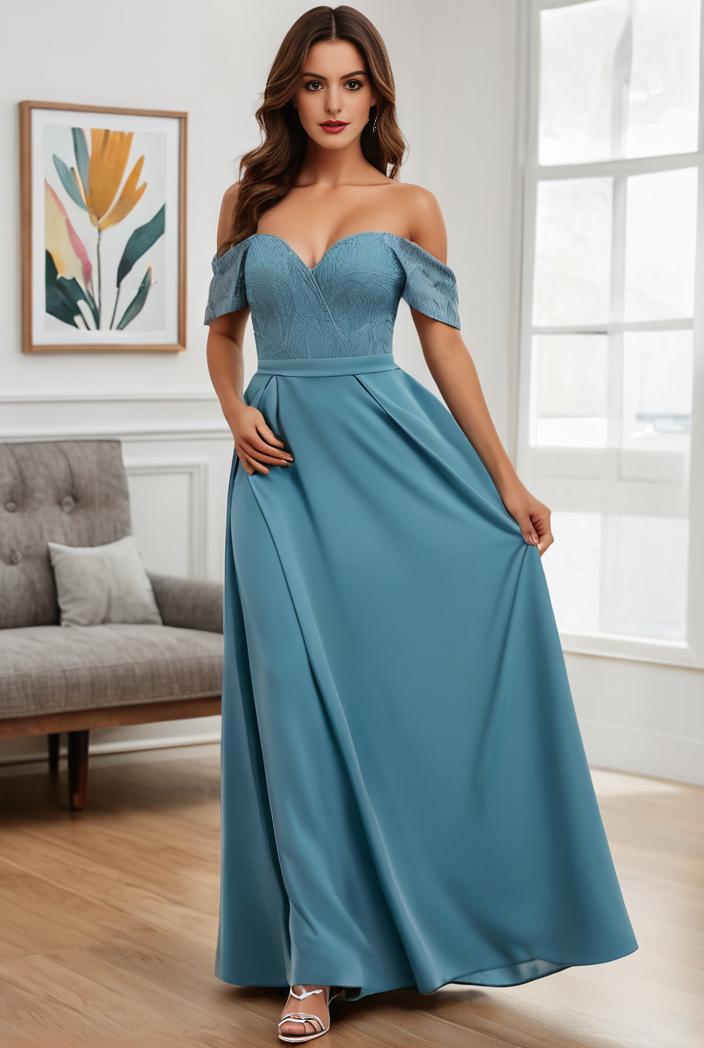 off shoulder spaghetti strap a line maternity dress 121271