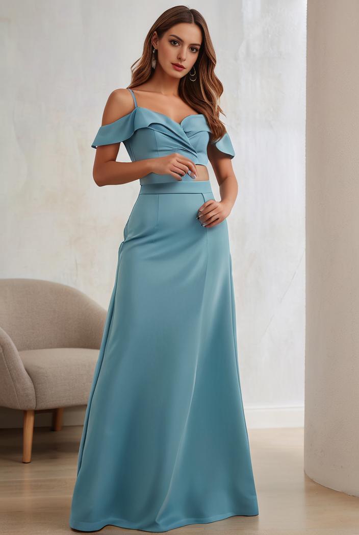 off shoulder spaghetti strap a line maternity dress 121274