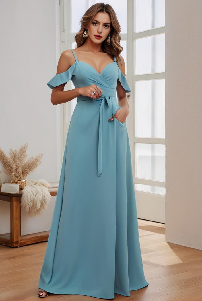off shoulder spaghetti strap a line maternity dress 121277