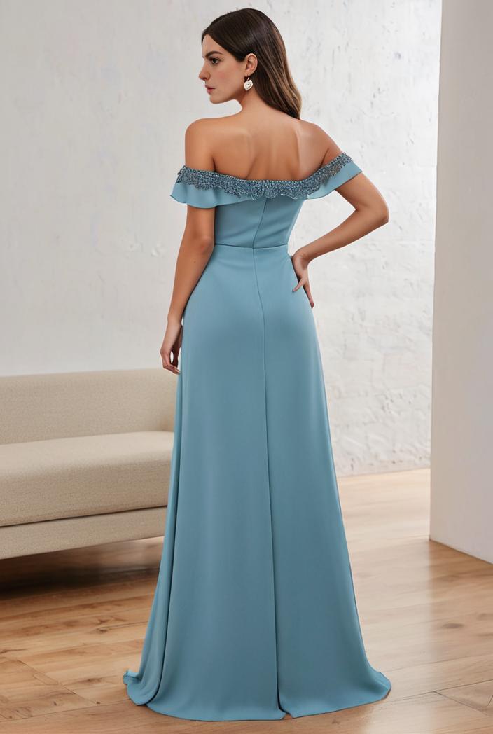 off shoulder spaghetti strap a line maternity dress 121296