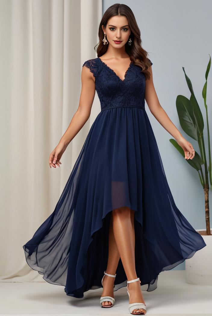 plus size sequin high low deep v neck tulle evening dresses 124572